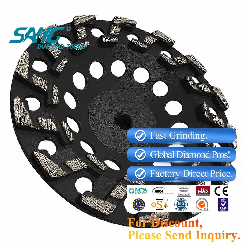 7inch 180mm S Segmented Diamond Cup Wheel for Aggressive Concrete Grinding