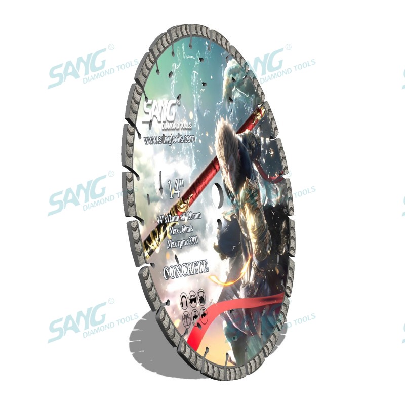 SANG Tools 350mm 400mm Arix Segment Concrete Cutter Cutting Disc Laser Welded Diamond Saw Blade for Hard Concrete Cutting